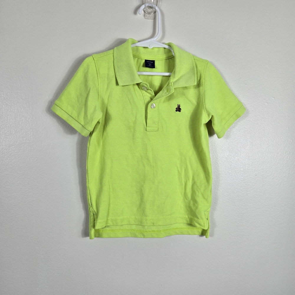 Baby‎ Gap Toddler Boys Neon Green Short Sleeve Brannan Bear Pique Polo Shirt 4T
